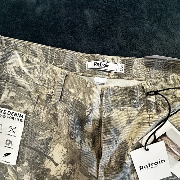 Chic Cream Patterned Women's WIDE LEG Jeans - Picture 3 of 4